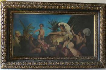 Königin Kleopatra mit Gefolge by 
																			Rudolf Konopa