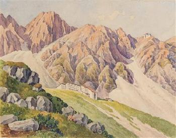 Felsformationen im Tiroler Bergland (1); Blick auf die Seegrube mit Nordkette bei Innsbruck (2) by 
																			Josef Redlich