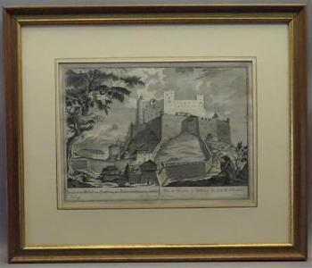 Prospect des Schloß (Festung) von Saltzburg ... von Westen mit der Sitzfigur des Künstlers by 
																			Franz Anton Danreiter