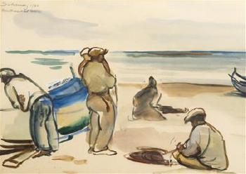 Fishermen on the Shore by 
																	Frieda Salvendy