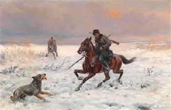 Winter hunt by 
																			Josef Jaroszinski