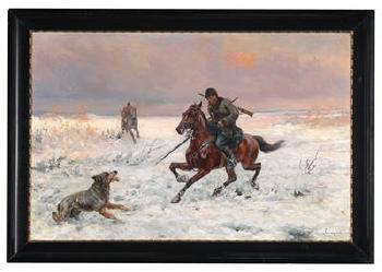 Winter hunt by 
																			Josef Jaroszinski