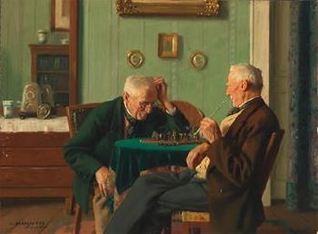 The chess players by 
																			Max Barascudts