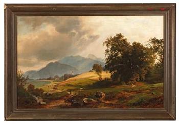 Scene of Lake Kochel by 
																			Johann Gottfried Pulian