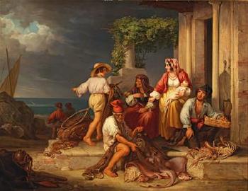 Fisherman’s family waiting for the return home by 
																			Carl Fruwirth