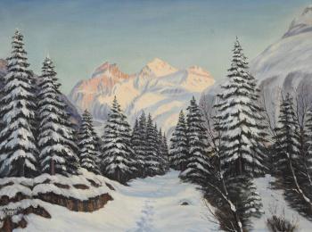 Winter in Kandersteg mit Blümlisalp by 
																	Adolf Wyttenbach