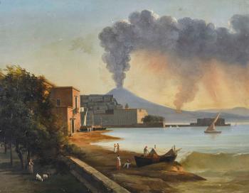 Ansicht von Neapel mit Rauchendem Vesuv by 
																	A Saluzzo