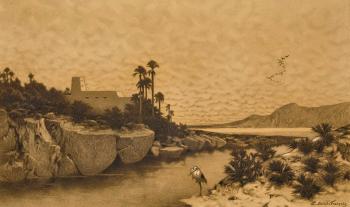 Nilufer mit altägyptischen Ruinen by 
																	Leon Joly de Saint-Francois