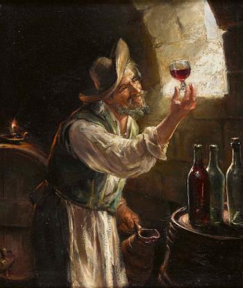 Der Winzer im Weinkeller by 
																	Joseph Noel Sylvestre