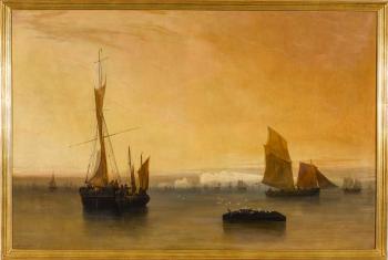 Segelschiffe vor den Kreidefelsen der Isle of Wight by 
																			Antoine Leon Morel Fatio