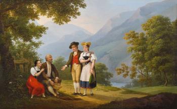 Sommerliche Bergidylle mit Verlobungspaar by 
																	Frederic Fregevize