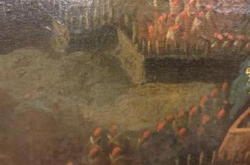 The siege of a city (possibly the the burning of Hiedelberg) by 
																			Alexander van Gaelen