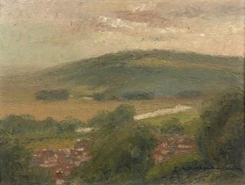 Paysage de campagne à la colline by 
																	Pierre Ladureau