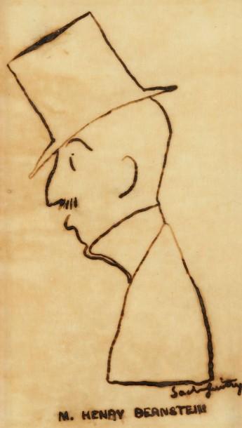Portrait-charge de Henri Bernstein by 
																	Sacha Guitry