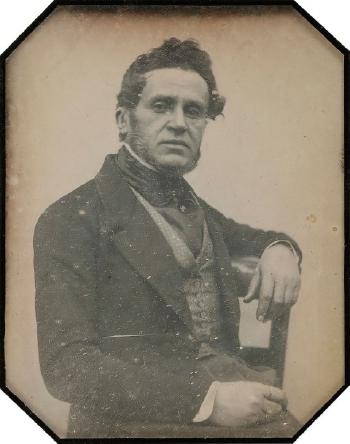Portrait de Pierre Rimbaut (négociant bordelais) by 
																	Louis Jacques Mande Daguerre