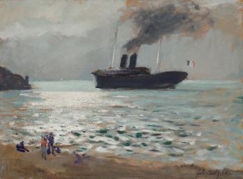 Le Départ du Steamer by 
																	Josue Gaboriaud