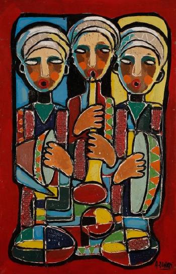 Trois musiciens by 
																	Abderrahmane Zenati