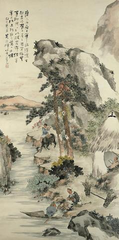 Figures in Landscape by 
																	 Wu Taochan