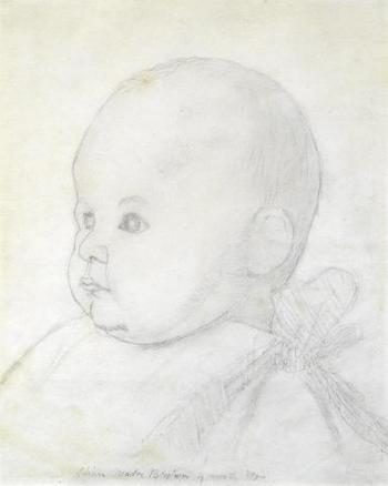 Study of Oliver Madox Brown as a baby by 
																			Ford Madox Brown