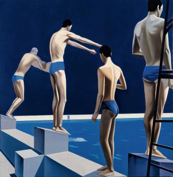 Midsummer swimmers by 
																	 Zhang Peili