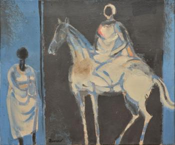 Figure et cavalier by 
																	Albert Zavaro
