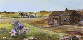Farm scene with crocuses by 
																			Ann Harbuz