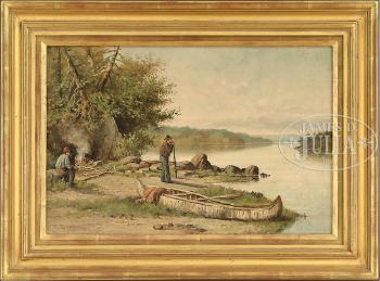 Sportsmen on a Maine River by 
																	Edward Burrill