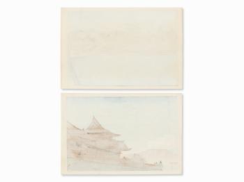 ‘The Aso Shrine in Higo’, ‘Nara at the Evening’ by 
																			Tomikichiro Tokuriki