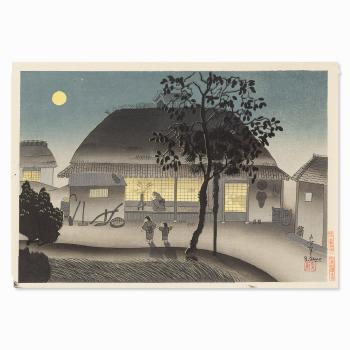 Farmhouse in the Evening by 
																			Ohno Bakufu