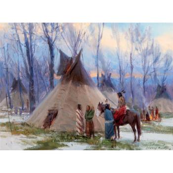 Winter camp on the big horn by 
																	Loren Entz