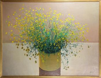 Still life with yellow flowers by 
																	Marcel Dudouet