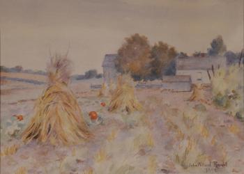 Pumpkins and Haystacks by 
																			John Willard Rought