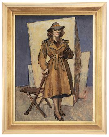The Artist's Wife in a Trench Coat by 
																			Emlen Etting