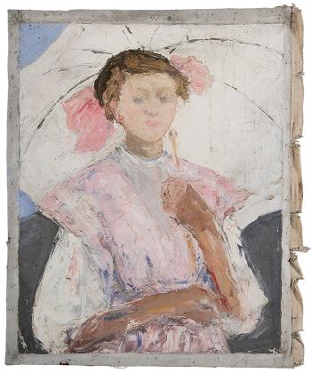 Young Lady with White Parasol by 
																			Adelaide Mahan