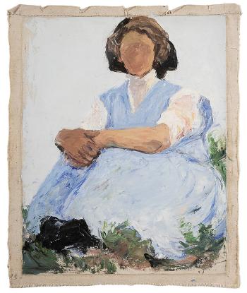 Seated Young Lady in Blue by 
																			Adelaide Mahan