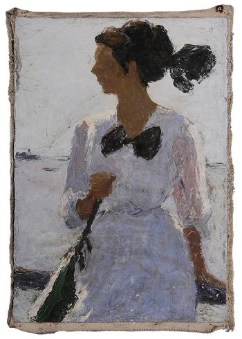 Young Lady Seated by the Seashore by 
																			Adelaide Mahan