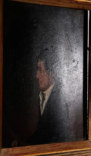 Profile Portrait of Harry Whaley of Fairfax County Virginia, within feigned spandrel by 
																			Jacob Eichholtz