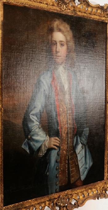 Portrait of a Boy in Blue Coat and Brocade Waistcoat by 
																			Amedee van Loo