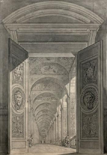 Dessin pour le frontispice des loges de Raphaël au Vatican by 
																	Pietro Camporesi