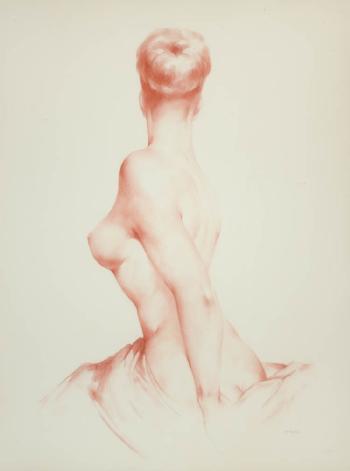 Profile of a female nude by 
																			Alejandro de Canedo