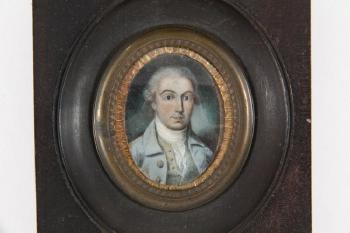 Portrait of John Fishbourne Mifflin (1759-1813). Portrait of John Beale Bordeley in black and white by 
																			Charles Fevret de St Memin