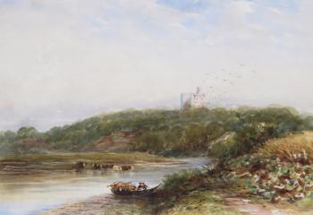 River Tweed with Norham Castle beyond by 
																	James Orrock