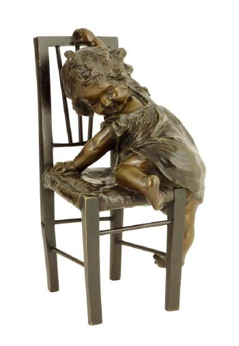 Young girl clambering on a chair by 
																	Joan Clara Ayats