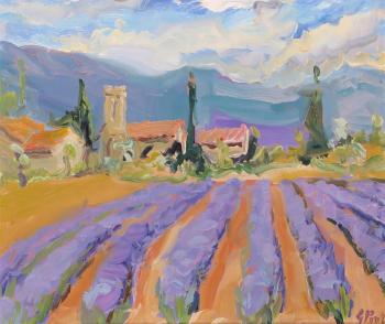 Lavender field with hut by 
																	Jeffrey Pratt