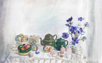 Still life with Easter eggs by 
																	David Remfry