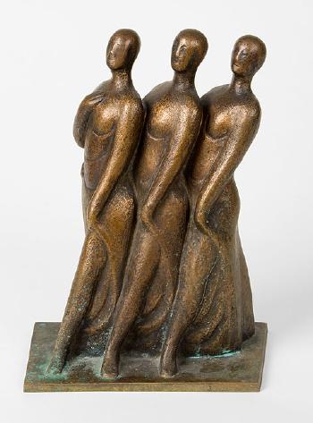 Drei kleine schreitende Tänzerinnen by 
																			Max Lachnit