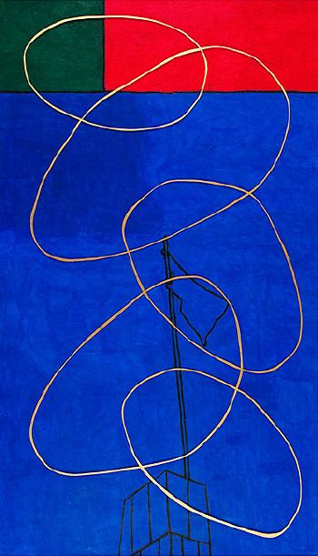 O.T. (Ovale Formen vor Blau, Rot, Grün) by 
																	Julio Rondo
