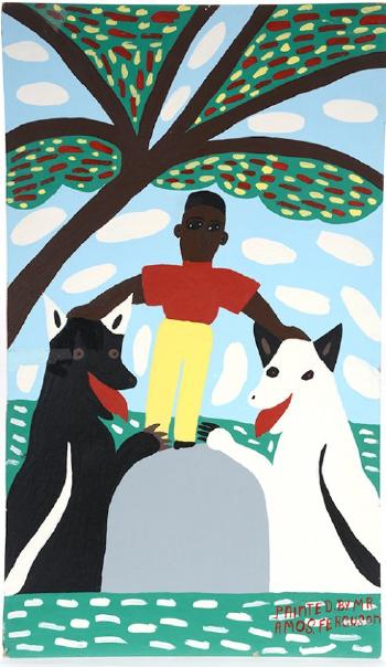 Black Dog & White Dog by 
																			Amos Ferguson