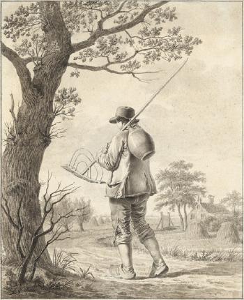 Ein gehender Bauer mit einem Rechen by 
																	Johann Christiaan Willem Safft