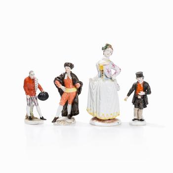 4 Figures by 
																			 Furstenberg Porcelain Manufactory
